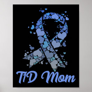 T1d Mom T-shirt Type 1 Diabetische Ondersteuning D Poster