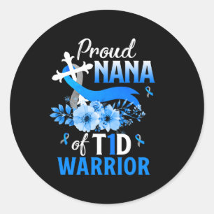 T1d Nana Type 1 Diabetes Bewustmaking Insulinefami Ronde Sticker