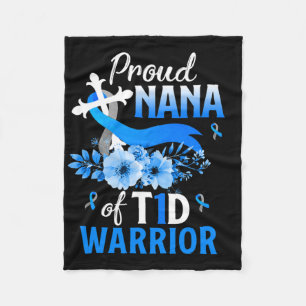 T1d Nana Type 1 Diabetes Bewustzijn Insuline Famil Fleece Deken