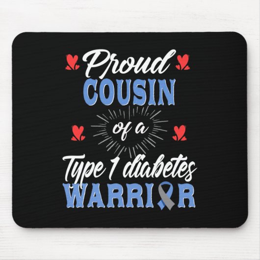 T1D Neef Diabetes Awareness Type 1 Insuline Muismat (Voorkant)