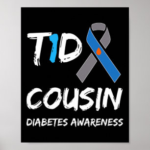 T1d Neef Type 1 Diabetes Awareness Ribbon Poster