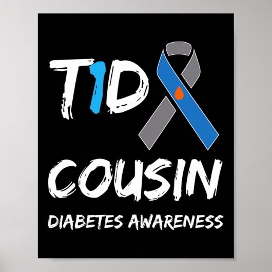 T1d Neef Type 1 Diabetes Awareness Ribbon Poster (Voorkant)