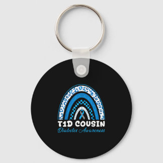 T1d neef type 1 diabetes bewustzijn blauw grijs sleutelhanger