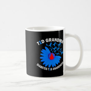 T1d Oma Diabetes Bewustzijn Type 1 Genezing Blauwe Koffiemok