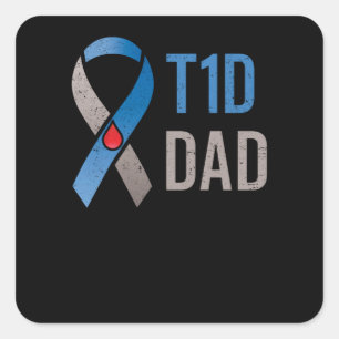 T1d Pap Type 1 Diabetes Awareness Diabetic Vierkante Sticker