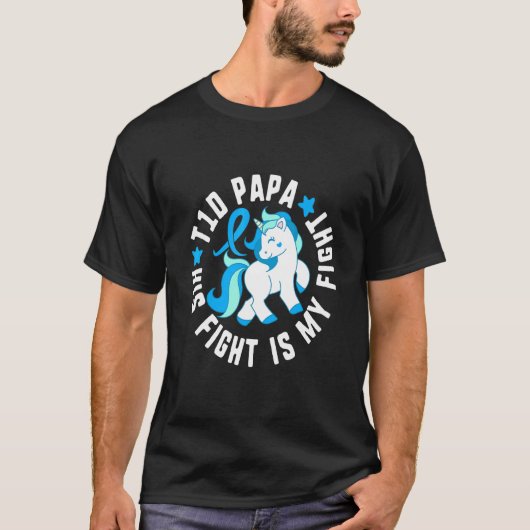 T1d Papa Zijn gevecht is mijn T1-diabetes T-shirt (Voorkant)