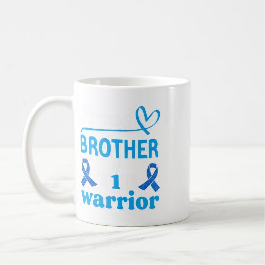 T1d Proud Brother Diabetes Awareness Blue Ribbon  Koffiemok (Links)