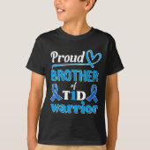 T1d Proud Brother Diabetes Awareness Blue Ribbon  T-shirt (Voorkant)