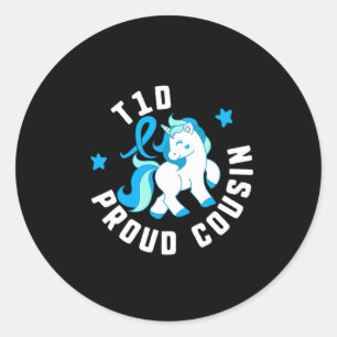 T1d Proud Neef Diabetes T1 Bewustmaking Cute Unico Ronde Sticker