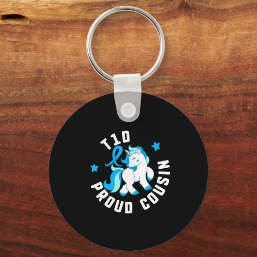 T1d Proud Neef Diabetes T1 Bewustmaking Cute Unico Sleutelhanger (Voorkant)