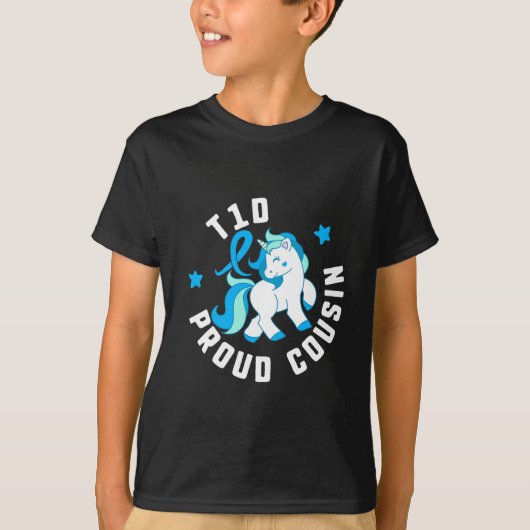 T1d Proud Neef Diabetes T1 Bewustmaking Cute Unico T-shirt (Voorkant)