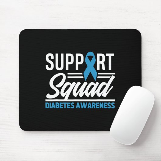 T1d T2d Warrior Support Squad Diabetes Awareness  Muismat (Met muis)