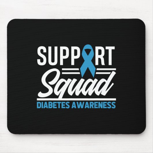 T1D T2D Warrior Support Squad Diabetes Awareness Muismat (Voorkant)