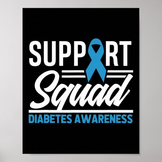 T1D T2D Warrior Support Squad Diabetes Awareness Poster (Voorkant)