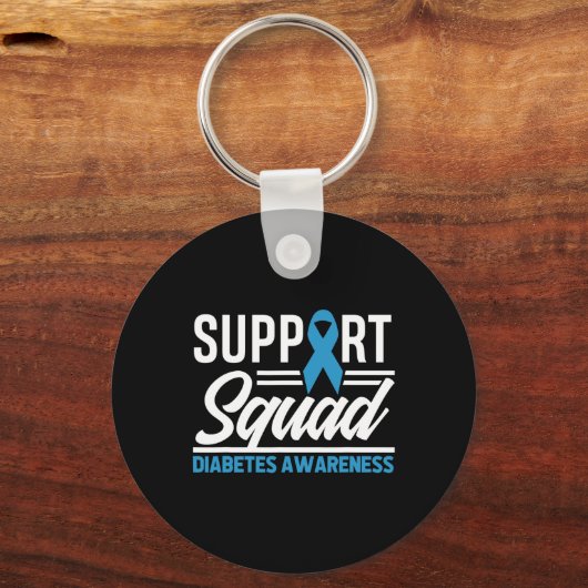T1D T2D Warrior Support Squad Diabetes Awareness Sleutelhanger (Voorkant)
