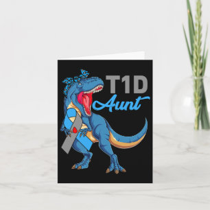 T1d Tante Type 1 Diabetes Awareness Month Dinosaur Kaart