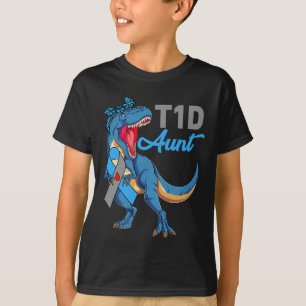 T1d Tante Type 1 Diabetes Awareness Month Dinosaur T-shirt