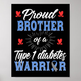T1d Trots Broer Diabetes Bewustzijn Type 1 Insulin Poster