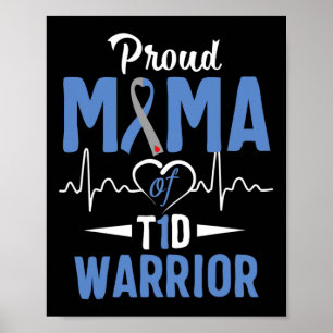 T1d Trots Mama Diabetes Bewustzijn Type 1 Insuline Poster