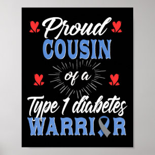 T1d Trots nicht Cousin Diabetes Bewustzijn Type 1 Poster