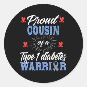 T1d Trots nicht op neef Diabetes bewustzijn Type 1 Ronde Sticker