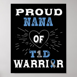 T1d Trots Oma Diabetes Bewustzijn Type 1 Insuline  Poster