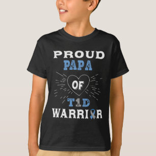T1d Trots Papa Diabetes Bewustzijn Type 1 Insuline T-shirt