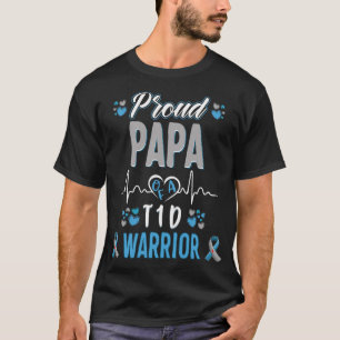 T1D trotse Papa Diabetes sensibilisering Type 1-pa T-shirt
