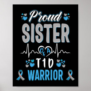 T1D trotse zus Diabetes, voorlichting Type 1 Pancr Poster