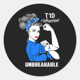 T1d Type 1 Diabetes Bewustzijn Type 1 Diabetes Cad Ronde Sticker