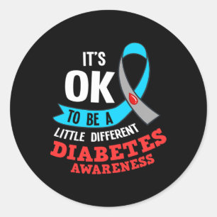T1d Type 1 Diabetes Cadeau Diabetes Bewustzijn 1 Ronde Sticker