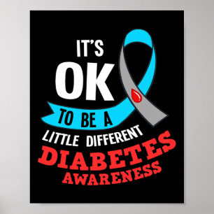 T1D Type 1 diabetes Geschenk Diabetisch bewustzijn Poster