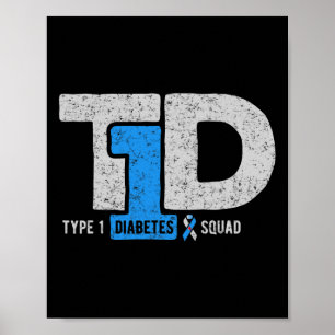 T1d Type 1 Diabetes Squad Awareness Lint Geschenk Poster