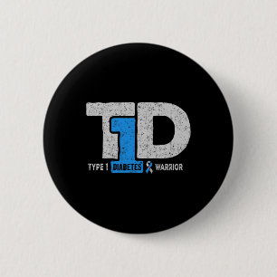 T1d Type 1 Diabetes Warrior Awareness Diabetische  Ronde Button 5,7 Cm