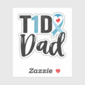 T1D vader Diabetes Awareness blauwe lint familiege Sticker (Vel)