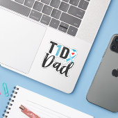 T1D vader Diabetes Awareness blauwe lint familiege Sticker (Laptop met iPhone)
