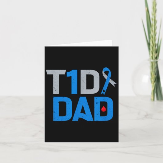 T1d Vader Diabetes Bewustzijn Steun Strijd Overlev Kaart (Voorkant)