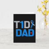 T1d Vader Diabetes Bewustzijn Steun Strijd Overlev Kaart (Gele Bloem)