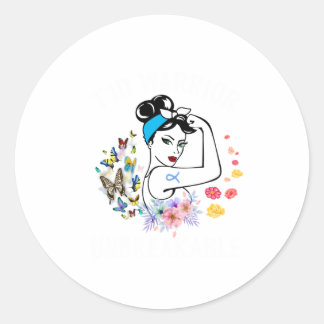 T1D Vrouw Type 1 Diabetes Bewustmaking Blauw Ronde Sticker