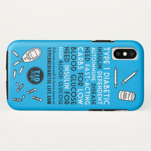T1d-waarschuwing Case-Mate iPhone Case (Achterkant (horizontaal))
