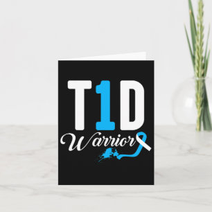 T1d Warrior Blue Ribbon Type One Diabetic Diabetic Kaart