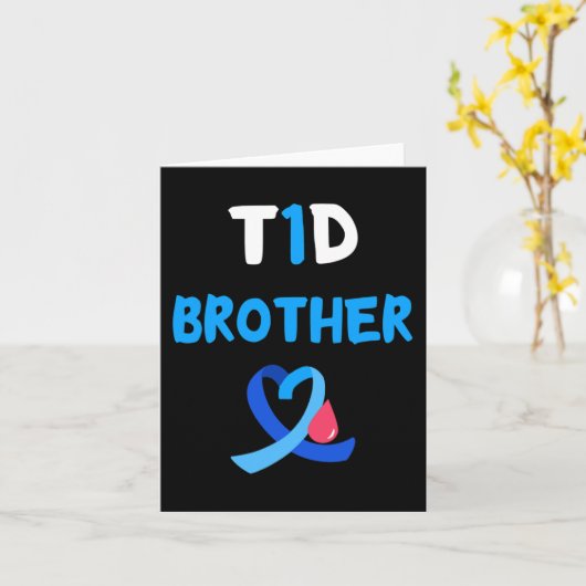 T1D Warrior Brother Diabetes Awareness Squad Suppo Kaart (Gele Bloem)