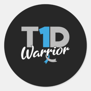 T1d Warrior Diabetes Awareness Type 1 Diabetisch Ronde Sticker
