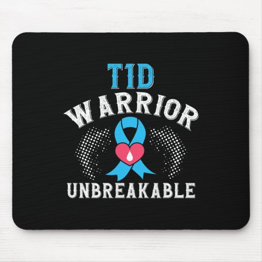 T1D Warrior Onbreekbare Diabetes Awareness Maand B Muismat (Voorkant)