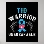 T1D Warrior onbreekbare diabetes Bewustmakingsmaan Poster (Voorkant)