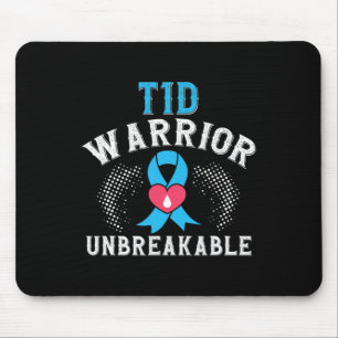 T1d Warrior Onbreekbare Diabetes Bewustzijnsmaand Muismat