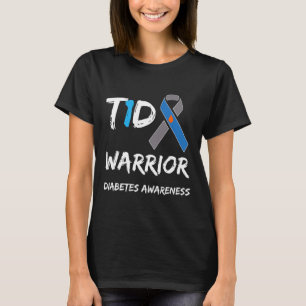 T1d Warrior Type 1 Diabetes Awareness Blue Ribbon T-shirt