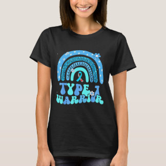 T1d Warrior Type 1 Diabetes Bewustzijn Blauwe Lint T-shirt