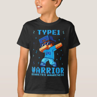 T1d Warrior Type 1 Diabetes Bewustzijn Jongens Kin T-shirt