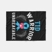 T1d Warrior Unbreakable Diabetes Awareness Month B Fleece Deken (Voorkant (Horizontaal))